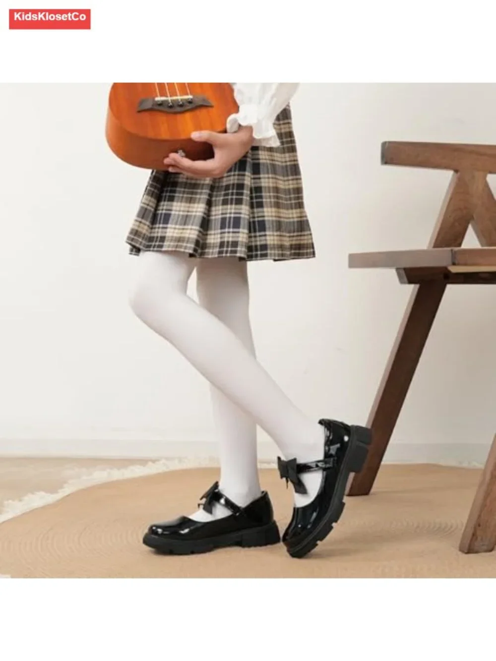 Girls Mary Jane School Shoes Black Uniform Dress Flats Wedding Party Shoes
